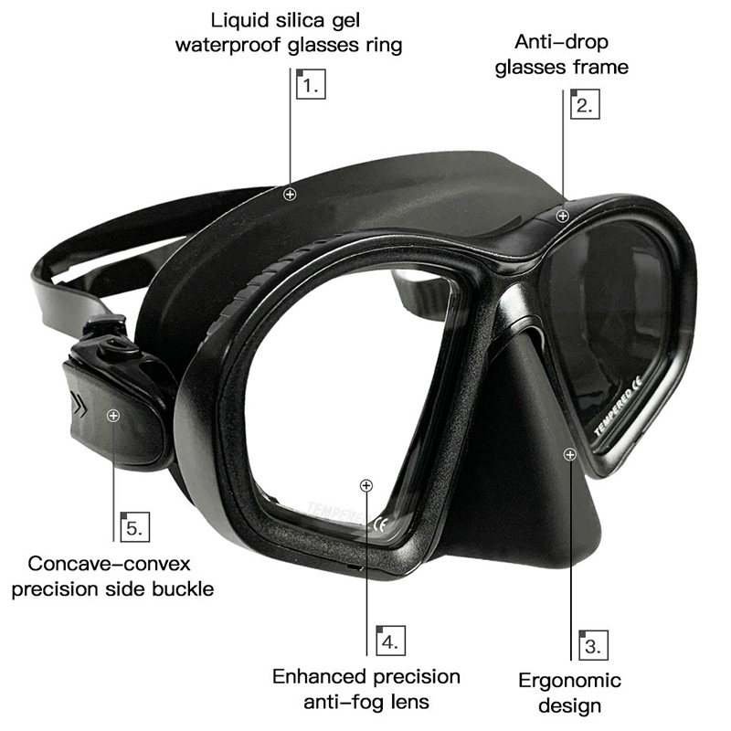 قناع غوص من الزجاج المقوى بسعة - مراجعة Freediving Mask Set وسعره