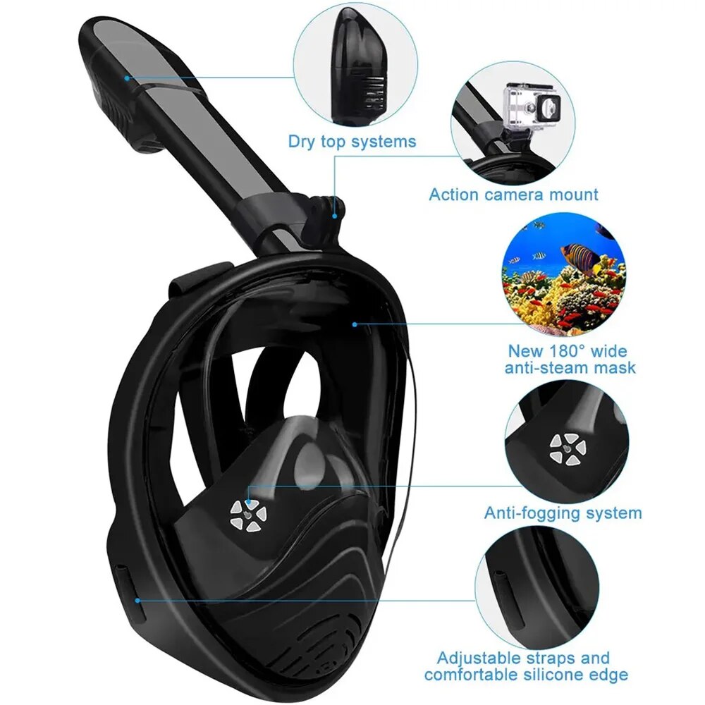 تحت الماء الغوص كامل الوجه الأ - مراجعة Freediving Mask Set وسعره