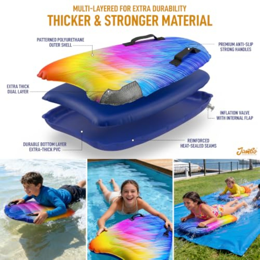 4 ألواح ركوب أمواج قابلة للنفخ - مراجعة Bodyboard Boogie Board وسعره